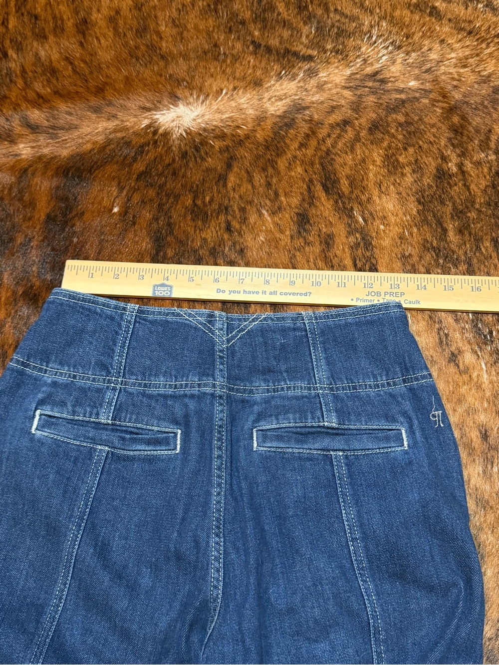 Pilcro Seamed High-Rise Flare Blue Jeans Denim Womens 27X25 Triple Button-Fly - Picture 3 of 8